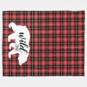 可愛い素朴カントリーベアーフラネルプレイドパターン フリースブランケット (正面(横))