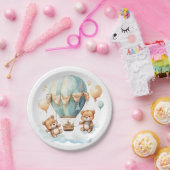 可愛い素朴ツインベイビーシャワー待ち時間 ペーパープレート (パーティー)