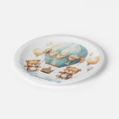 可愛い素朴ツインベイビーシャワー待ち時間 ペーパープレート (アングル)