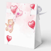 可愛い素朴テディベアハートバルーンベビーシャワー フェイバーボックス (裏面)