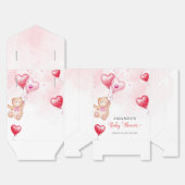 可愛い素朴テディベアハートバルーンベビーシャワー フェイバーボックス (見開き)