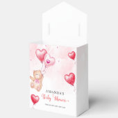 可愛い素朴テディベアハートバルーンベビーシャワー フェイバーボックス (見開き)