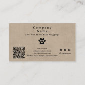 可愛い素朴ポープリント人間足ドッグウォーカー 名刺 (裏面)