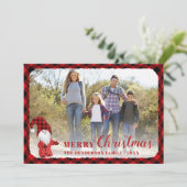 可愛い素朴家族パーソナライズされた写真クリスマス シーズンカード (スタンド正面)
