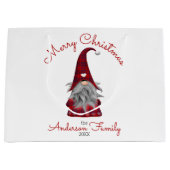 可愛い素朴家族名目楽しいクリスマス格言 ラージペーパーバッグ (正面)