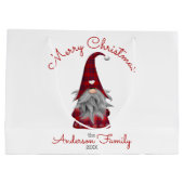 可愛い素朴家族名目楽しいクリスマス格言 ラージペーパーバッグ (裏面)