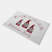 可愛い素朴木フェイクのクリスマスファミリー格言 ドアマット (アングル)
