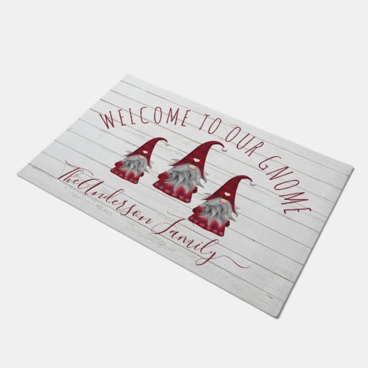 可愛い素朴木フェイクのクリスマスファミリー格言 ドアマット (アングル)