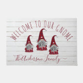 可愛い素朴木フェイクのクリスマスファミリー格言 ドアマット (正面)