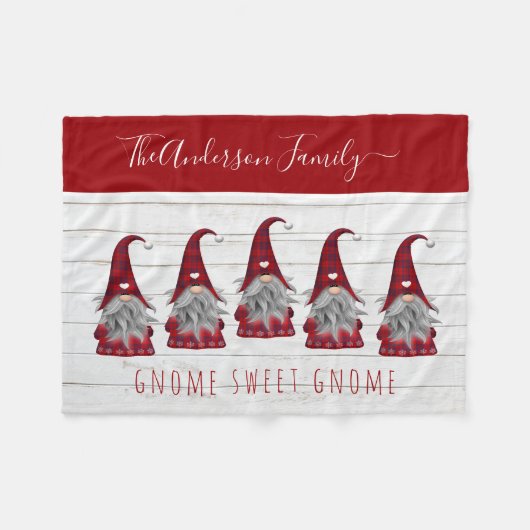 可愛い素朴木フェイクのクリスマスファミリー格言 フリースブランケット (正面(横))