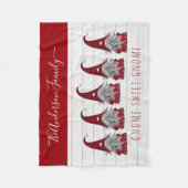 可愛い素朴木フェイクのクリスマスファミリー格言 フリースブランケット (正面)