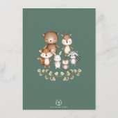 可愛い素朴森の動物の本ベビー エンクロージャーカード (裏面)