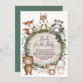 可愛い素朴森の動物の本ベビー エンクロージャーカード (正面/裏面)
