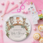 可愛い素朴森林動物の森の赤ちゃんシャワー ペーパープレート (パーティー)