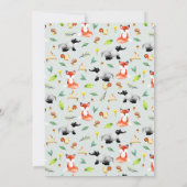 可愛い素朴森林動物の赤ちゃんシャワー 招待状 (裏面)