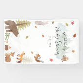 可愛い素朴森林動物の赤ちゃんシャワー 横断幕 (横)