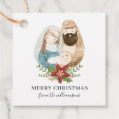 可愛い素朴水彩出生クリスマス |名前 フェイバータグ (正面)
