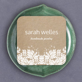 可愛い素朴葉クリエイティブデザイナークラフトスクエア スクエア名刺