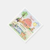 可愛い素朴農園動物納屋周囲の庭赤ちゃんシャワー スタンダードカクテルナプキン (角)