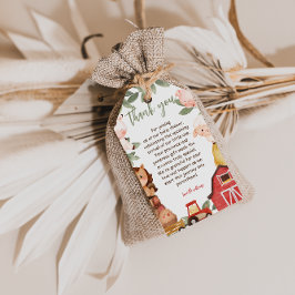 可愛い素朴飼育動物赤ちゃんシャワーありがとう ギフトタグ