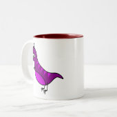可愛い紫おもしろい怒の漫画恐竜 ツートーンマグカップ (正面左)