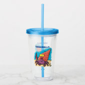 可愛い紫おもしろい色の隠遁者 アクリルタンブラー (正面)