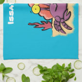 可愛い紫おもしろい色の隠遁者 キッチンタオル (折り畳み)