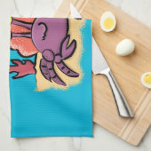 可愛い紫おもしろい色の隠遁者 キッチンタオル (四つ折り)