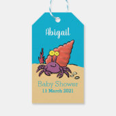 可愛い紫おもしろい色の隠遁者 ギフトタグ (裏面)