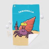 可愛い紫おもしろい色の隠遁者 ゴルフタオル (インサイチュ)