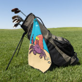 可愛い紫おもしろい色の隠遁者 ゴルフタオル (グリーン)