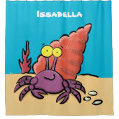 可愛い紫おもしろい色の隠遁者 シャワーカーテン (正面)