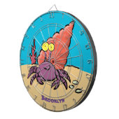 可愛い紫おもしろい色の隠遁者 ダーツボード (正面右)