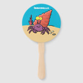 可愛い紫おもしろい色の隠遁者 ハンドファン (裏面)