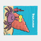 可愛い紫おもしろい色の隠遁者 フリースブランケット (正面(横))