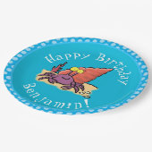 可愛い紫おもしろい色の隠遁者 ペーパープレート (アングル)