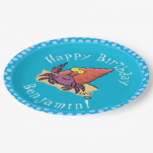 可愛い紫おもしろい色の隠遁者 ペーパープレート (アングル)