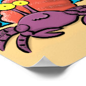 可愛い紫おもしろい色の隠遁者 ポスター (角)