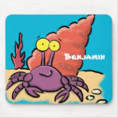 可愛い紫おもしろい色の隠遁者 マウスパッド (正面)