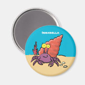 可愛い紫おもしろい色の隠遁者 マグネット (正面/裏面)