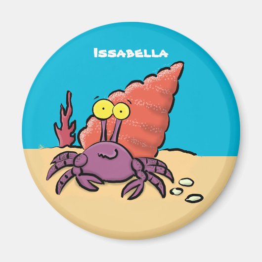 可愛い紫おもしろい色の隠遁者 マグネット (正面)