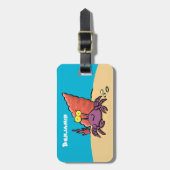 可愛い紫おもしろい色の隠遁者 ラゲッジタグ (正面縦)