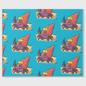 可愛い紫おもしろい色の隠遁者 ラッピングペーパー (フラット)