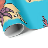 可愛い紫おもしろい色の隠遁者 ラッピングペーパー (ロールコーナー)