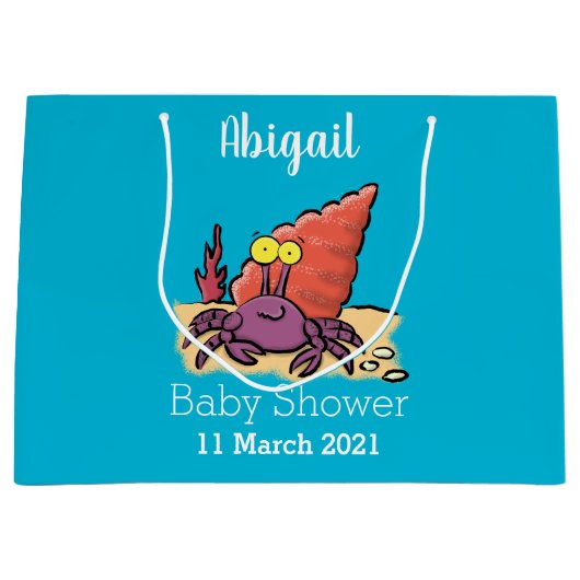 可愛い紫おもしろい色の隠遁者 ラージペーパーバッグ (正面)