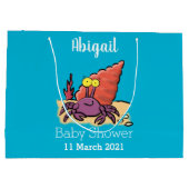 可愛い紫おもしろい色の隠遁者 ラージペーパーバッグ (裏面)