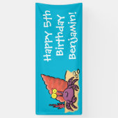 可愛い紫おもしろい色の隠遁者 横断幕 (縦)