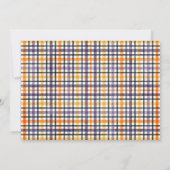 可愛い紫とオレンジの格子柄ハロウィンフォトカード 案内状 (裏面)