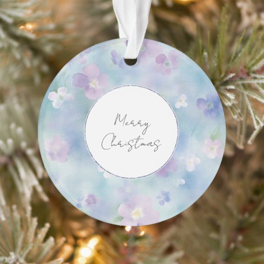 可愛い紫と白のラベンダー花クリスマス オーナメント (ツリー)