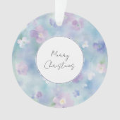 可愛い紫と白のラベンダー花クリスマス オーナメント (正面)
